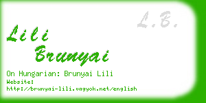 lili brunyai business card